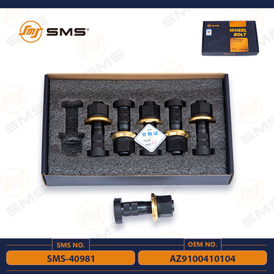 AZ9100410104 Sinotruk Howo Chassis Parts สลักเกลียวล้อหน้า SMS-40981